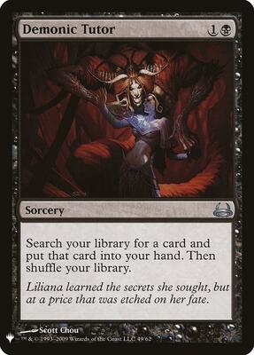Demonic Tutor (DVD) card from The List Reprints