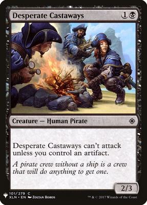 Desperate Castaways card from The List Reprints