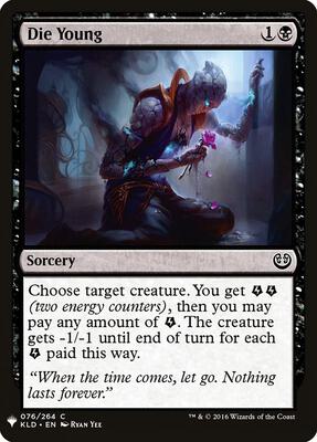 Die Young card from The List Reprints