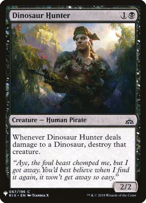 Dinosaur Hunter card from The List Reprints