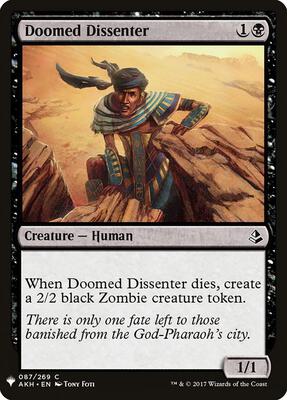 Doomed Dissenter card from The List Reprints