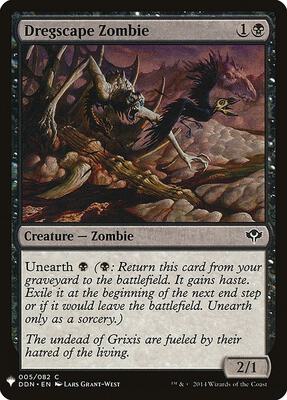 Dregscape Zombie card from The List Reprints