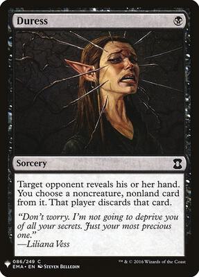 Duress card from The List Reprints