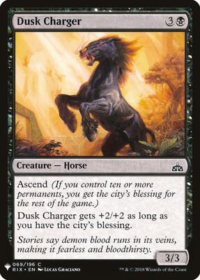 Dusk Charger card from The List Reprints