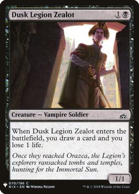 Dusk Legion Zealot card from The List Reprints