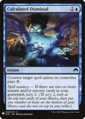 Calculated Dismissal card from The List Reprints