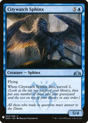 Citywatch Sphinx card from The List Reprints