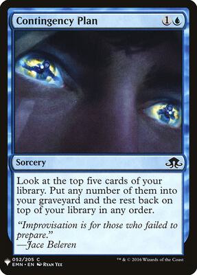 Contingency Plan card from The List Reprints