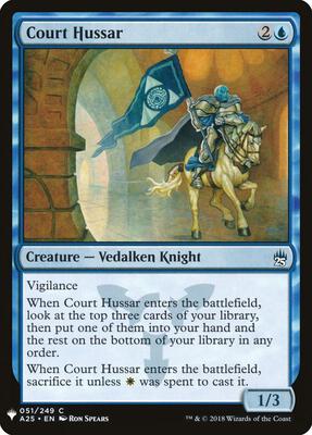 Court Hussar card from The List Reprints