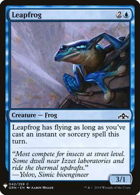 Leapfrog card from The List Reprints