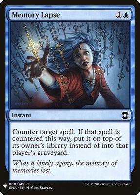 Memory Lapse card from The List Reprints