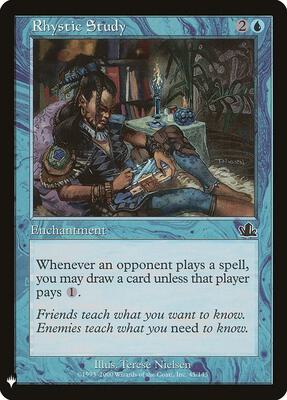 Rhystic Study card from The List Reprints