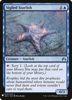 Sigiled Starfish card from The List Reprints