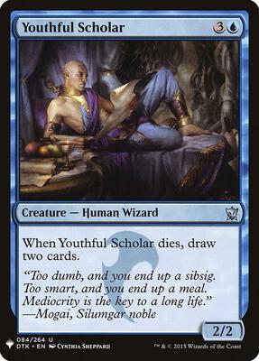 Youthful Scholar card from The List Reprints
