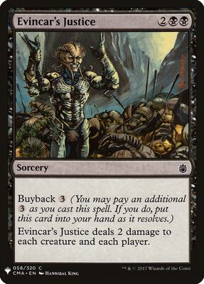 Evincar's Justice card from The List Reprints