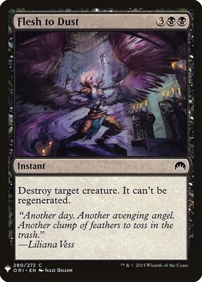 Flesh to Dust card from The List Reprints