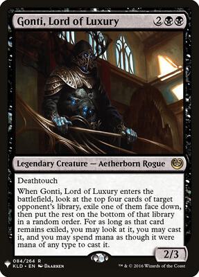 Gonti, Lord of Luxury card from The List Reprints