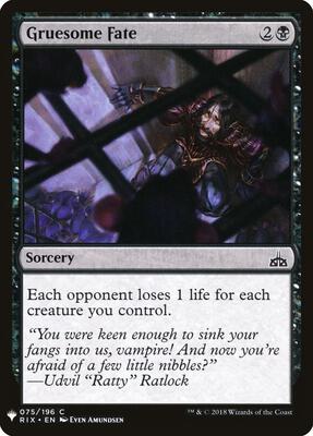 Gruesome Fate card from The List Reprints