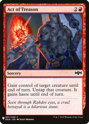 Act of Treason card from The List Reprints