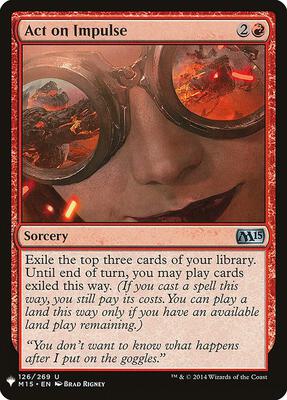 Act on Impulse card from The List Reprints