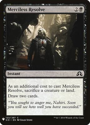 Merciless Resolve card from The List Reprints