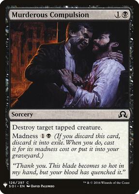 Murderous Compulsion card from The List Reprints