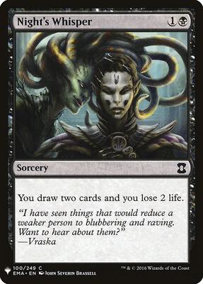 Night's Whisper card from The List Reprints