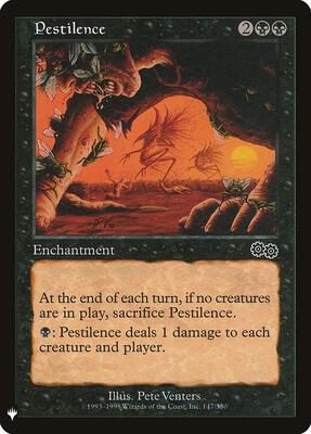 Pestilence card from The List Reprints