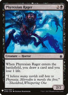 Phyrexian Rager card from The List Reprints