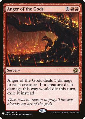 Anger of the Gods card from The List Reprints