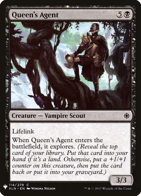 Queen's Agent card from The List Reprints