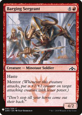 Barging Sergeant card from The List Reprints
