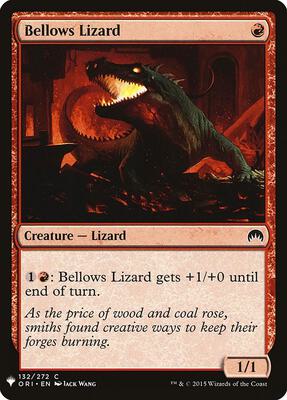 Bellows Lizard card from The List Reprints