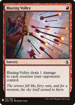 Blazing Volley card from The List Reprints