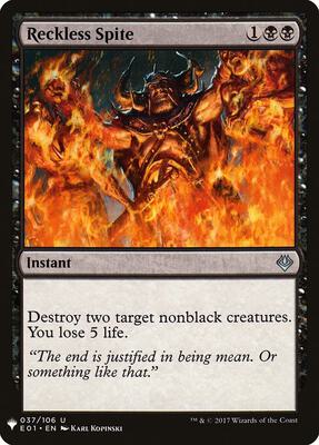 Reckless Spite card from The List Reprints