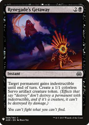 Renegade's Getaway card from The List Reprints
