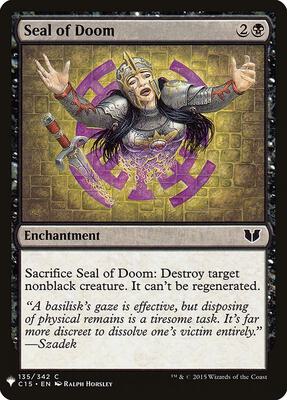 Seal of Doom card from The List Reprints