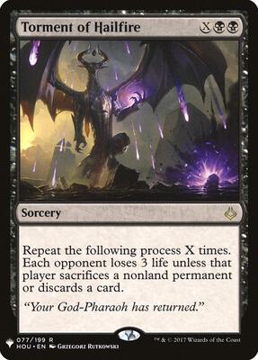 Torment of Hailfire card from The List Reprints