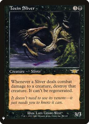 Toxin Sliver card from The List Reprints