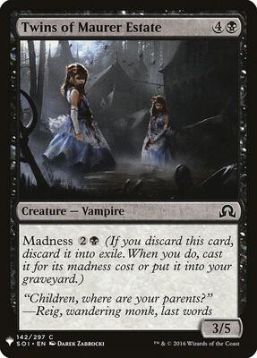 Twins of Maurer Estate card from The List Reprints