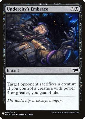 Undercity's Embrace card from The List Reprints