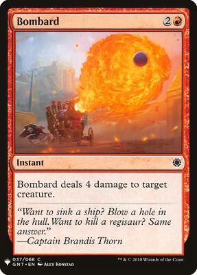 Bombard card from The List Reprints