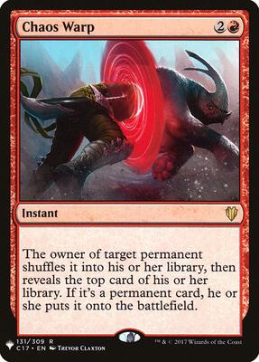 Chaos Warp (C17) card from The List Reprints