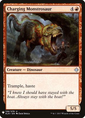 Charging Monstrosaur card from The List Reprints