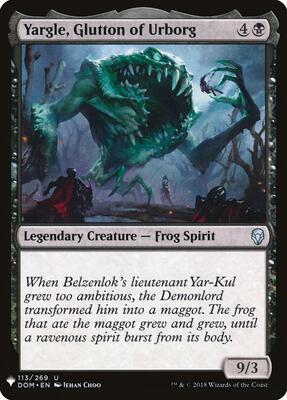 Yargle, Glutton of Urborg card from The List Reprints