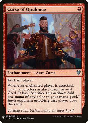Curse of Opulence card from The List Reprints