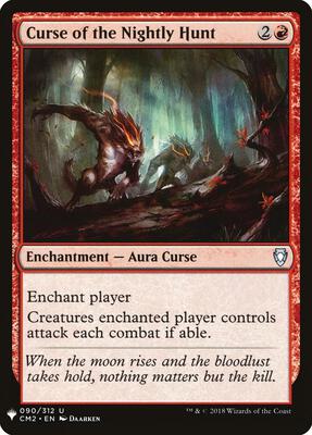 Curse of the Nightly Hunt card from The List Reprints