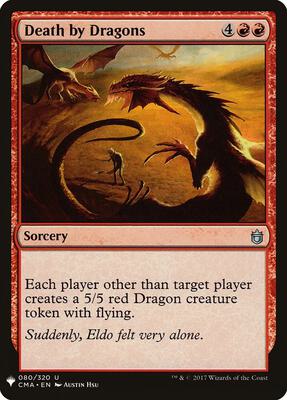 Death by Dragons card from The List Reprints