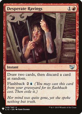 Desperate Ravings card from The List Reprints
