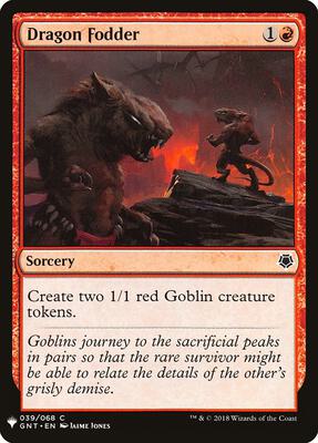 Dragon Fodder (GNT) card from The List Reprints